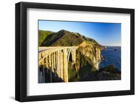 Big Sur Coat Panorama at the Bixby Bridge-George Oze-Framed Premium Photographic Print