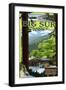 Big Sur Lodge, California-Lantern Press-Framed Art Print