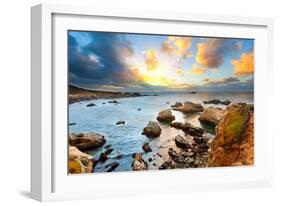 Big Sur Pacific Ocean Coast at Sunset-sborisov-Framed Photographic Print