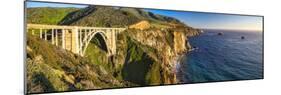 Big Sur Panorama, Bixby Creek Bridge, California-George Oze-Mounted Photographic Print