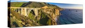Big Sur Panorama, Bixby Creek Bridge, California-George Oze-Stretched Canvas