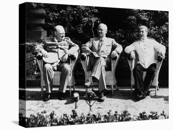 Big Three Allied Leaders at Potsdam Conference, Discussing Plans For the Future of Germany-null-Stretched Canvas