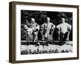 Big Three Allied Leaders at Potsdam Conference, Discussing Plans For the Future of Germany-null-Framed Photographic Print