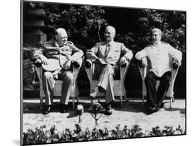 Big Three Allied Leaders at Potsdam Conference, Discussing Plans For the Future of Germany-null-Mounted Photographic Print