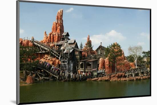 Big Thunder Mountain Train in the Frontier Land, Disneyland Park Paris, Ile-de-France, France-null-Mounted Art Print