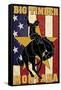 Big Timber, Montana - Bucking Bronco-Lantern Press-Framed Stretched Canvas