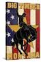 Big Timber, Montana - Bucking Bronco-Lantern Press-Stretched Canvas