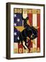 Big Timber, Montana - Bucking Bronco-Lantern Press-Framed Art Print