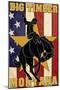 Big Timber, Montana - Bucking Bronco-Lantern Press-Mounted Art Print