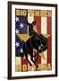 Big Timber, Montana - Bucking Bronco-Lantern Press-Framed Art Print