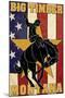 Big Timber, Montana - Bucking Bronco-Lantern Press-Mounted Art Print