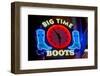 Big Time Boots Neon Sign, Lower Broadway, Nashville, Tennessee-null-Framed Photographic Print