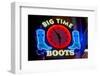 Big Time Boots Neon Sign, Lower Broadway, Nashville, Tennessee-null-Framed Photographic Print