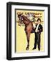 "Big Trophy, Little Girl," Saturday Evening Post Cover, November 9, 1940-Mariam Troop-Framed Giclee Print