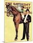 "Big Trophy, Little Girl," Saturday Evening Post Cover, November 9, 1940-Mariam Troop-Mounted Giclee Print