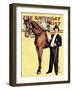 "Big Trophy, Little Girl," Saturday Evening Post Cover, November 9, 1940-Mariam Troop-Framed Premium Giclee Print