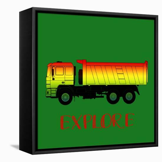 Big Trucks 3-Kimberly Allen-Framed Stretched Canvas