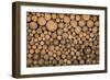 Big Wall of Stacked Wood Logs Showing Natural Discoloration-badboo-Framed Photographic Print