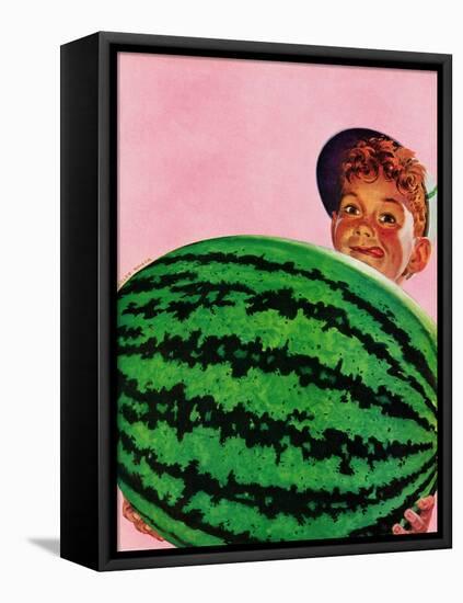 "Big Watermelon," August 22, 1942-Charles Kaiser-Framed Stretched Canvas