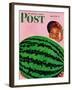 "Big Watermelon," Saturday Evening Post Cover, August 22, 1942-Charles Kaiser-Framed Giclee Print