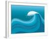 Big Wave In Ocean.Water Background-GeraKTV-Framed Art Print