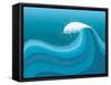 Big Wave In Ocean.Water Background-GeraKTV-Framed Stretched Canvas