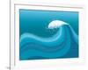 Big Wave In Ocean.Water Background-GeraKTV-Framed Art Print