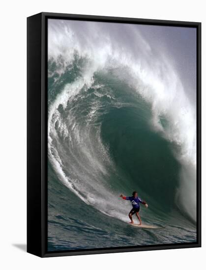 Big Wave Surfing, Waimea Bay, Hawaii-Ronen Zilberman-Framed Stretched Canvas