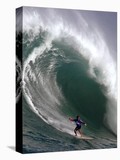 Big Wave Surfing, Waimea Bay, Hawaii-Ronen Zilberman-Stretched Canvas