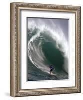 Big Wave Surfing, Waimea Bay, Hawaii-Ronen Zilberman-Framed Photographic Print