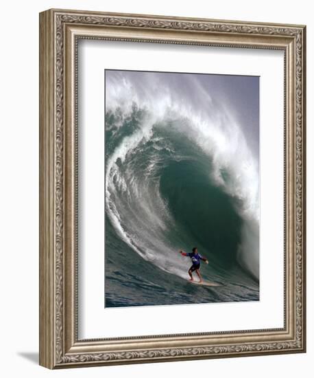 Big Wave Surfing, Waimea Bay, Hawaii-Ronen Zilberman-Framed Photographic Print