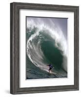 Big Wave Surfing, Waimea Bay, Hawaii-Ronen Zilberman-Framed Photographic Print