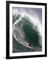 Big Wave Surfing, Waimea Bay, Hawaii-Ronen Zilberman-Framed Photographic Print