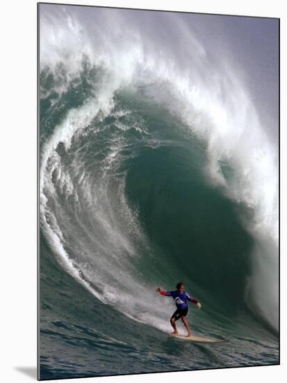Big Wave Surfing, Waimea Bay, Hawaii-Ronen Zilberman-Mounted Photographic Print