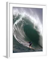 Big Wave Surfing, Waimea Bay, Hawaii-Ronen Zilberman-Framed Photographic Print