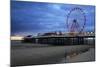 Big Wheel and Amusements on Central Pier at Sunset with Young Women Looking On, Lancashire, England-Rosemary Calvert-Mounted Photographic Print