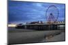 Big Wheel and Amusements on Central Pier at Sunset with Young Women Looking On, Lancashire, England-Rosemary Calvert-Mounted Photographic Print