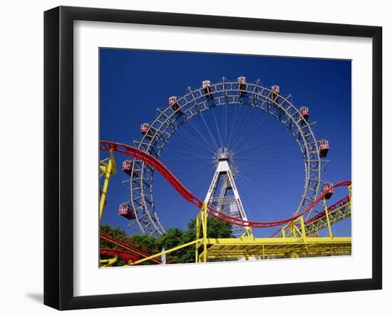 Big Wheel with Roller Coaster, Prater, Vienna, Austria, Europe-Jean Brooks-Framed Photographic Print