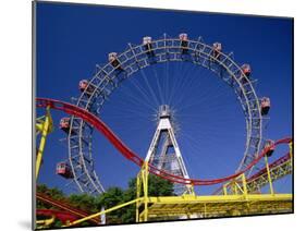 Big Wheel with Roller Coaster, Prater, Vienna, Austria, Europe-Jean Brooks-Mounted Photographic Print