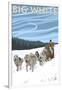 Big White - Dog Sled Scene-Lantern Press-Framed Art Print