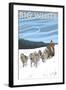 Big White - Dog Sled Scene-Lantern Press-Framed Art Print