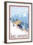 Big White - Downhill Skier-Lantern Press-Framed Art Print