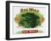 Big Wolf Brand Cigar Inner Box Label-Lantern Press-Framed Art Print