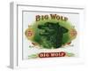 Big Wolf Brand Cigar Inner Box Label-Lantern Press-Framed Art Print