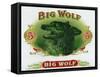 Big Wolf Brand Cigar Inner Box Label-Lantern Press-Framed Stretched Canvas