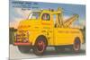 Big Yellow Tow Truck-null-Mounted Art Print