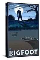 Bigfoot at Night-Lantern Press-Stretched Canvas