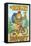 Bigfoot Bicyle in Oregon-Lantern Press-Framed Stretched Canvas