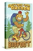 Bigfoot Bicyle in Oregon-Lantern Press-Stretched Canvas