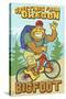Bigfoot Bicyle in Oregon-Lantern Press-Stretched Canvas